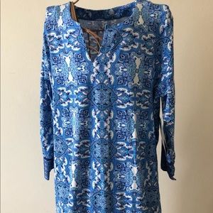 Lovely night blue Coolibar V neck spring/summer dress